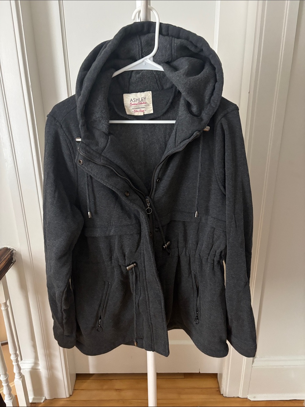 Ashley By 26 International Women's Hooded Utility Jacket in Black